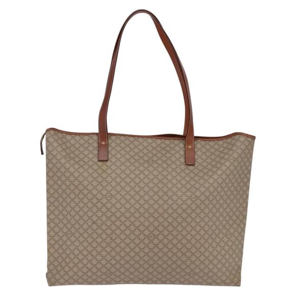 CELINE Macadam Canvas Shoulder Bag Pvc Beige Gold - Picture 3 of 12